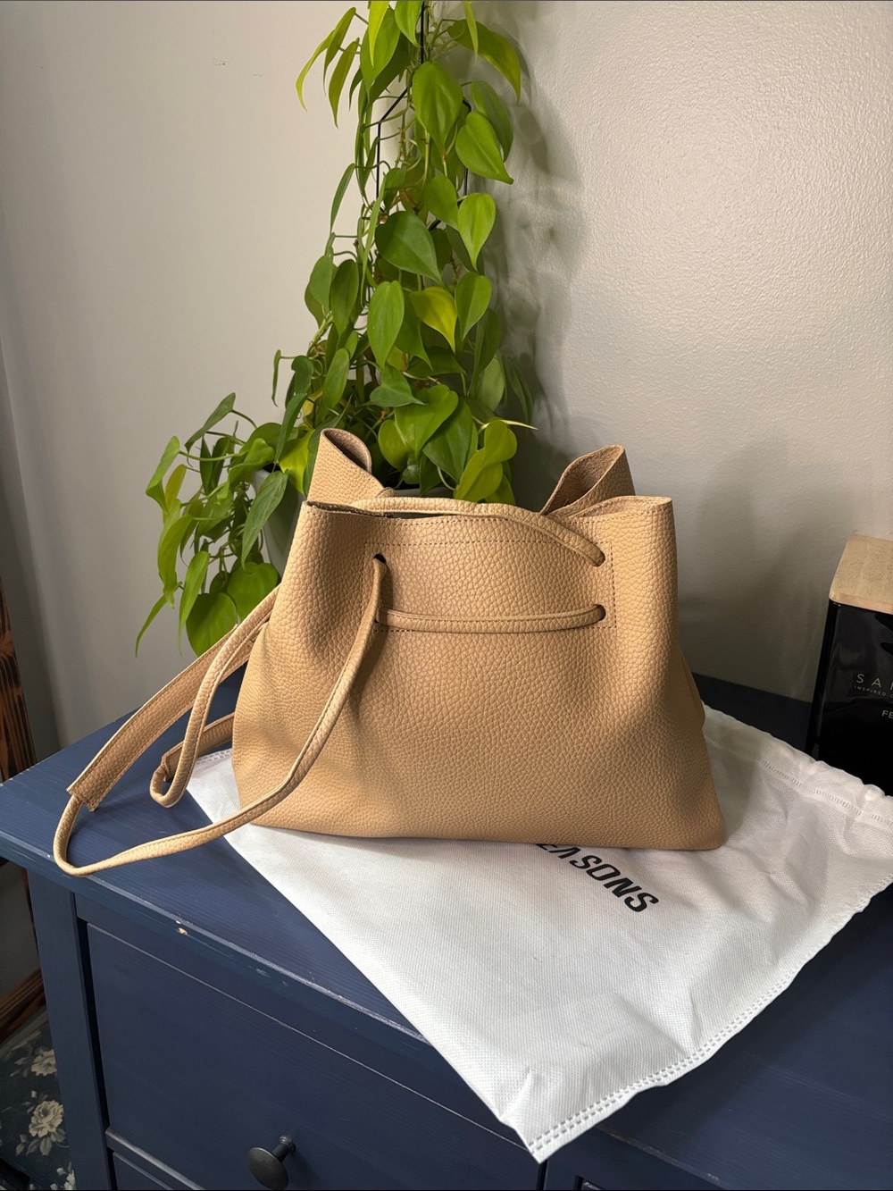 8 Other Reasons Textured Tan Shoulder Bag